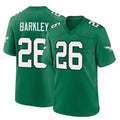 Davalo P.Eagles #26 Saquon Barkley Player Green Kelly Alternate Home Game Stitched Jerseys