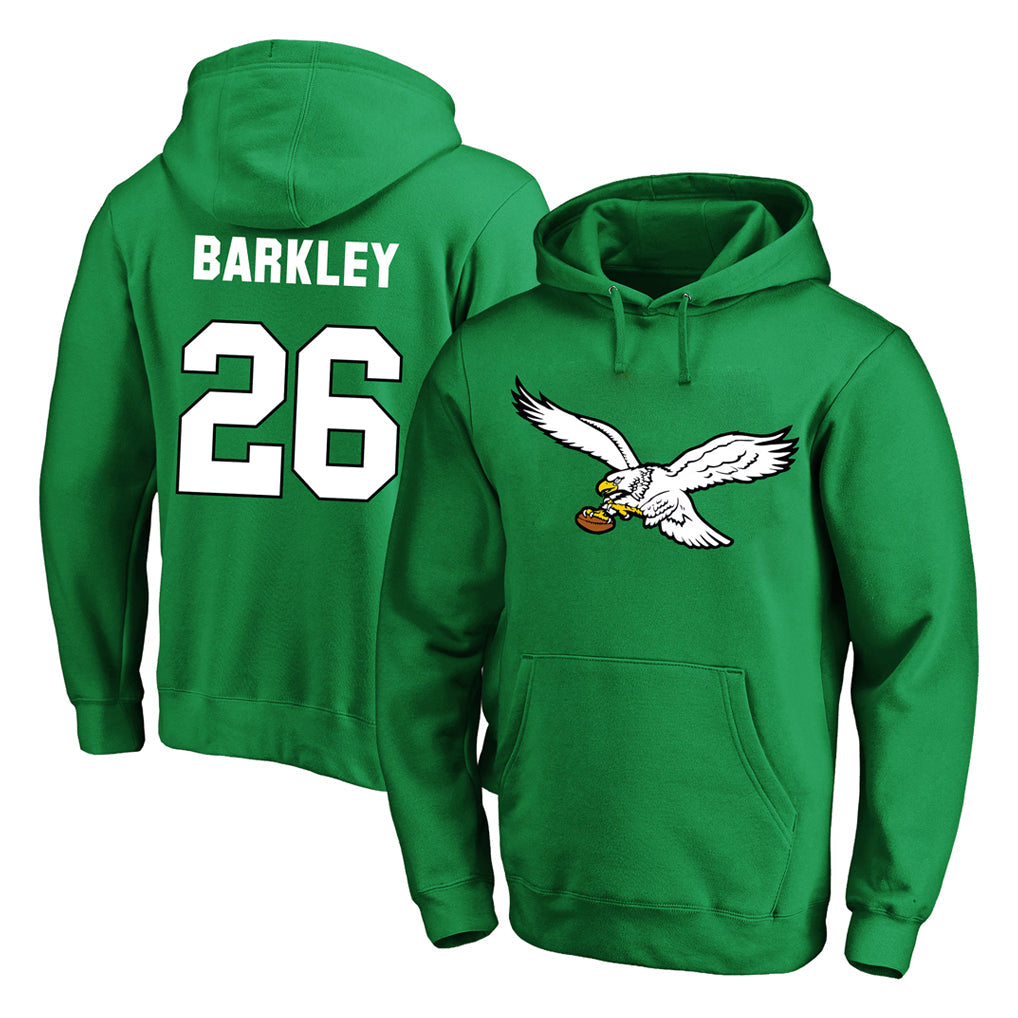 Davalo P.Eagles #26 Saquon Barkley Player Green Pullover Hoodies Home Game Stitched Jerseys