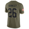 Davalo P.Eagles #26 Saquon Barkley Player Salute To Service Olive Stitched Jerseys