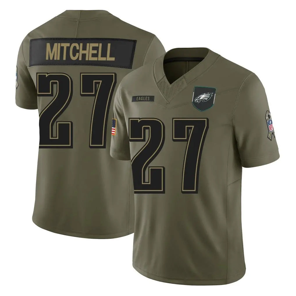 Davalo P.Eagles #27 Quinyon Mitchell Player Olive 2025 Salute To Service Limited Stitched Jerseys