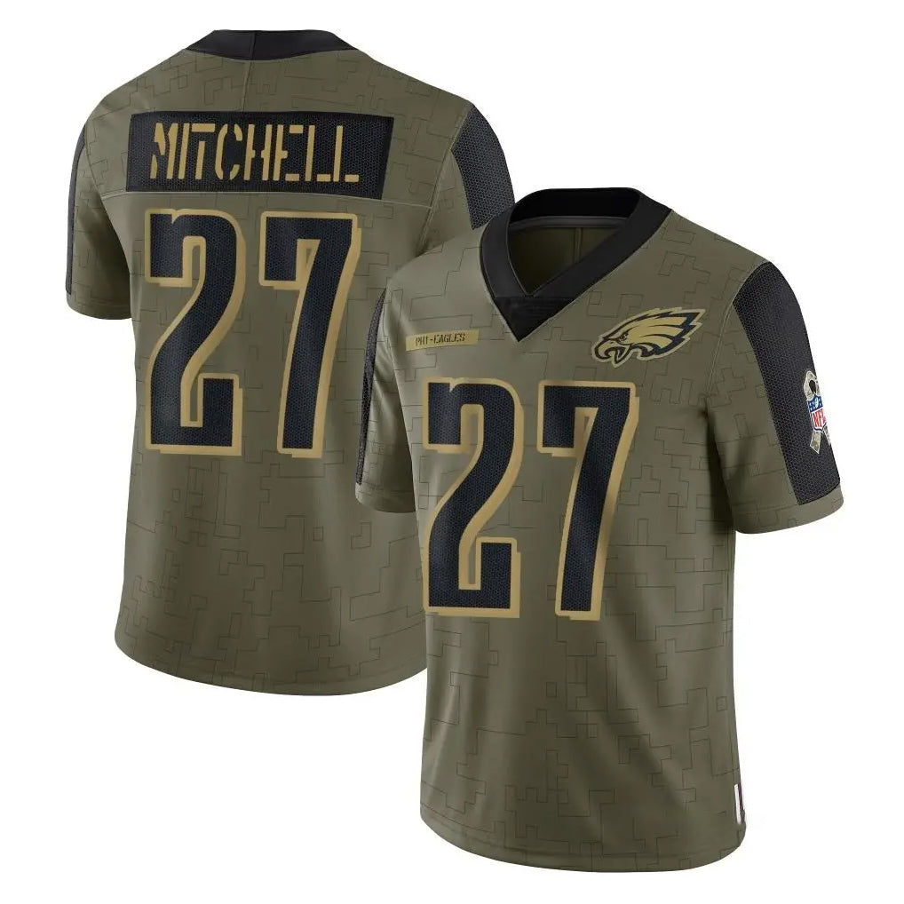 Davalo P.Eagles #27 Quinyon Mitchell Player Olive Salute To Service Limited Game Stitched Jerseys