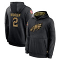 Davalo P.Eagles #2 Riq Woolen Player Black Salute to Service Hoodies Limited Game Stitched Jerseys
