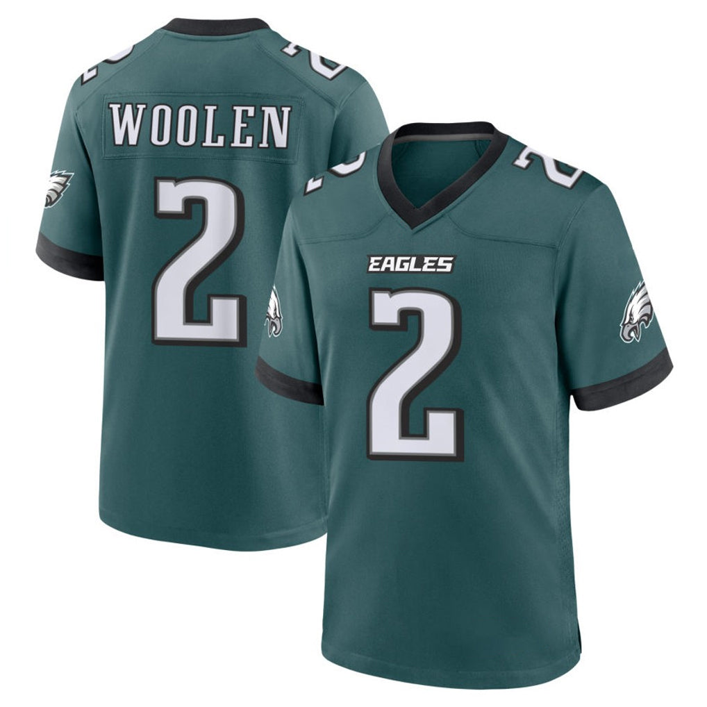 Davalo P.Eagles #2 Riq Woolen Player Green Home Game Stitched Jerseys