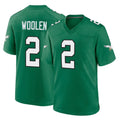 Davalo P.Eagles #2 Riq Woolen Player Green Kelly Alternate Home Game Stitched Jerseys