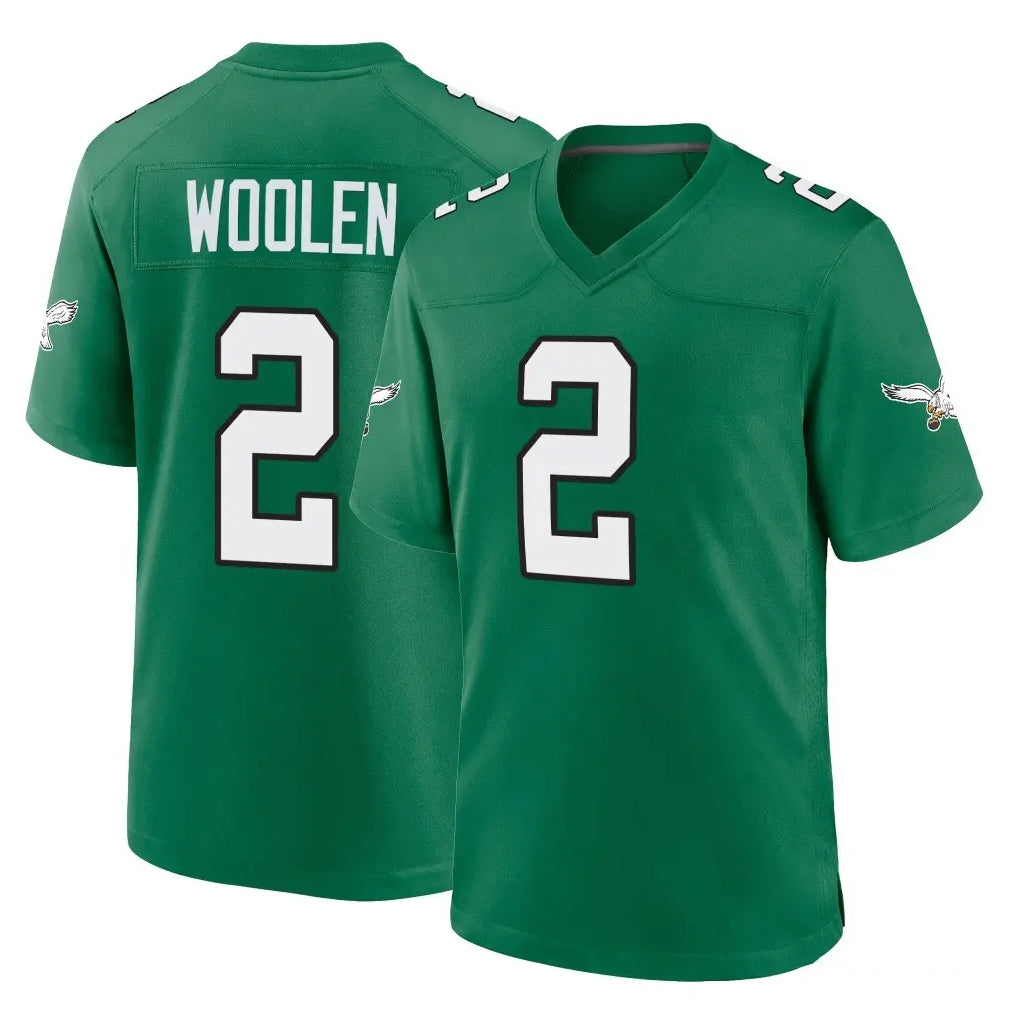 Davalo P.Eagles #2 Riq Woolen Player Green Kelly Alternate Home Game Stitched Jerseys