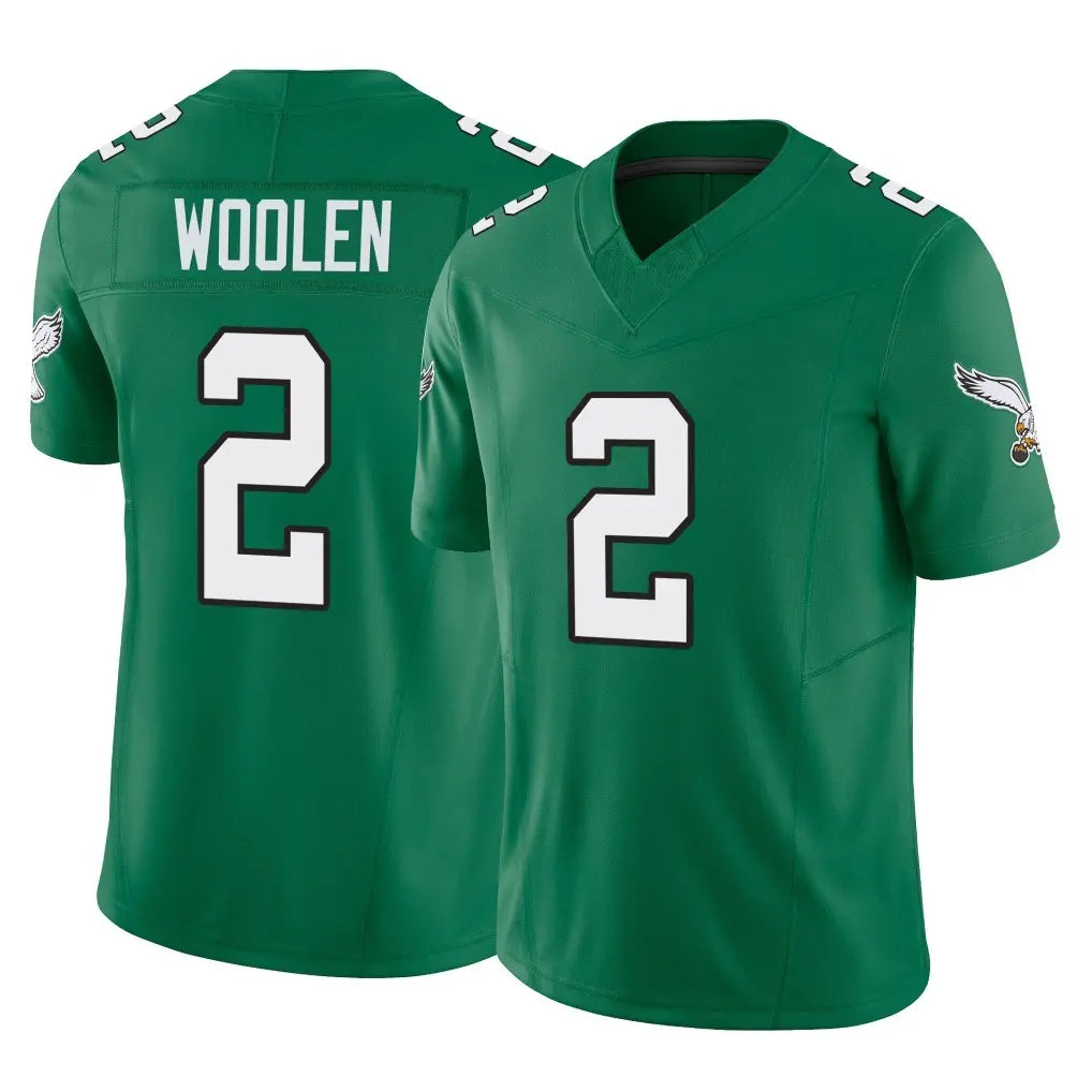 Davalo P.Eagles #2 Riq Woolen Player Green Kelly Alternate Vapor F.U.S.E. Home Game Stitched Jerseys