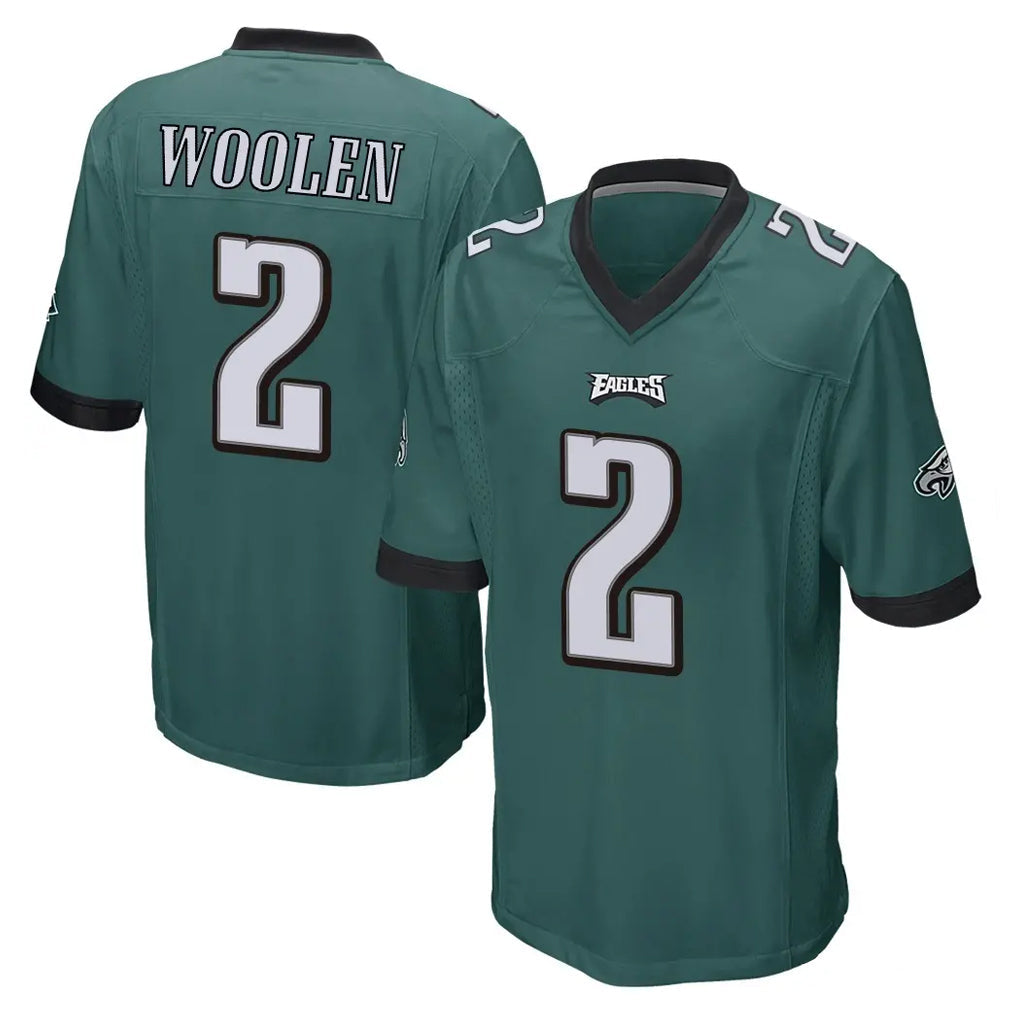 Davalo P.Eagles #2 Riq Woolen Player Team Color Green Home Game Stitched Jerseys