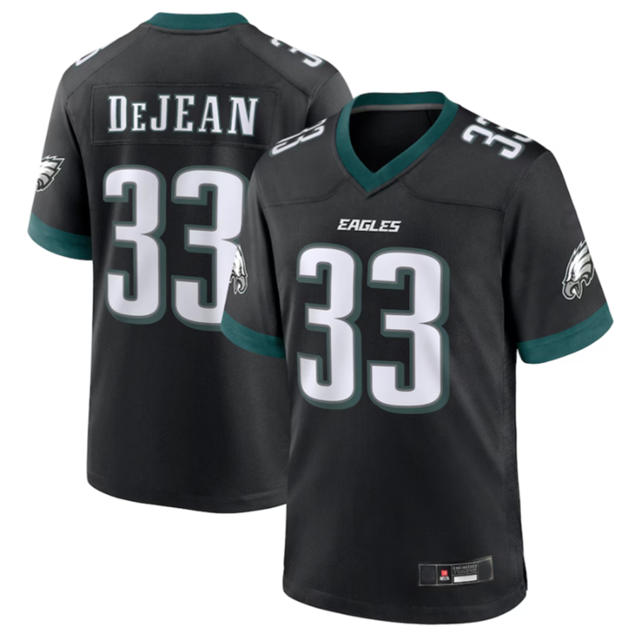 Davalo P.Eagles #33 Cooper DeJean Black 2024 Draft Alternate Player Game Stitched American Stitched Jerseys