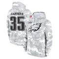 Davalo P.Eagles #35 Michael Carter II Player Arctic Camo Salute to Service Pullover Hoodies Limited Game Stitched Jerseys