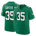 Davalo P.Eagles #35 Michael Carter II Player Green Kelly Alternate Home Game Stitched Jerseys