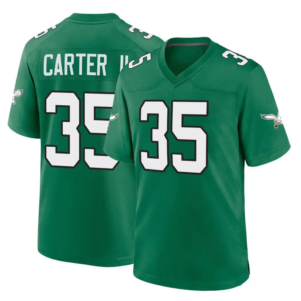 Davalo P.Eagles #35 Michael Carter II Player Green Kelly Alternate Home Game Stitched Jerseys