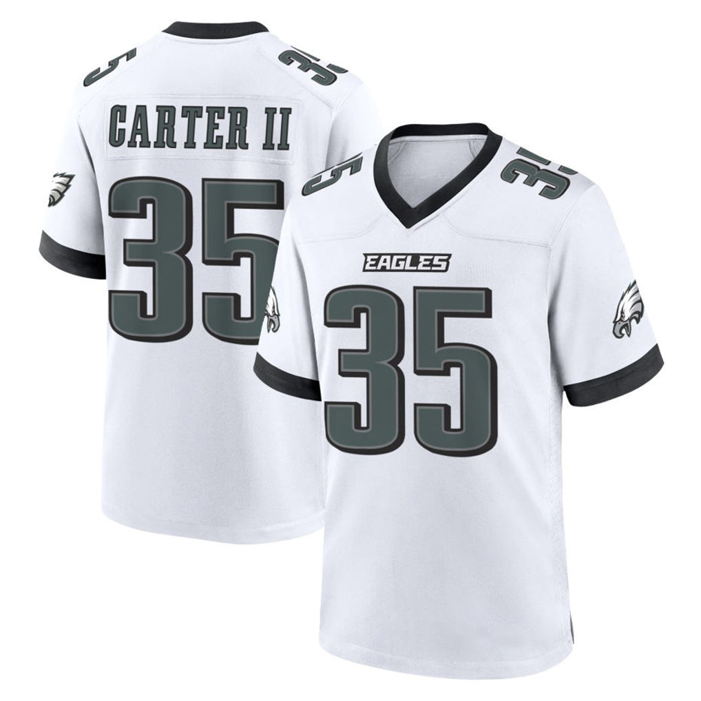 Davalo P.Eagles #35 Michael Carter II Player White Game Home Stitched Jerseys