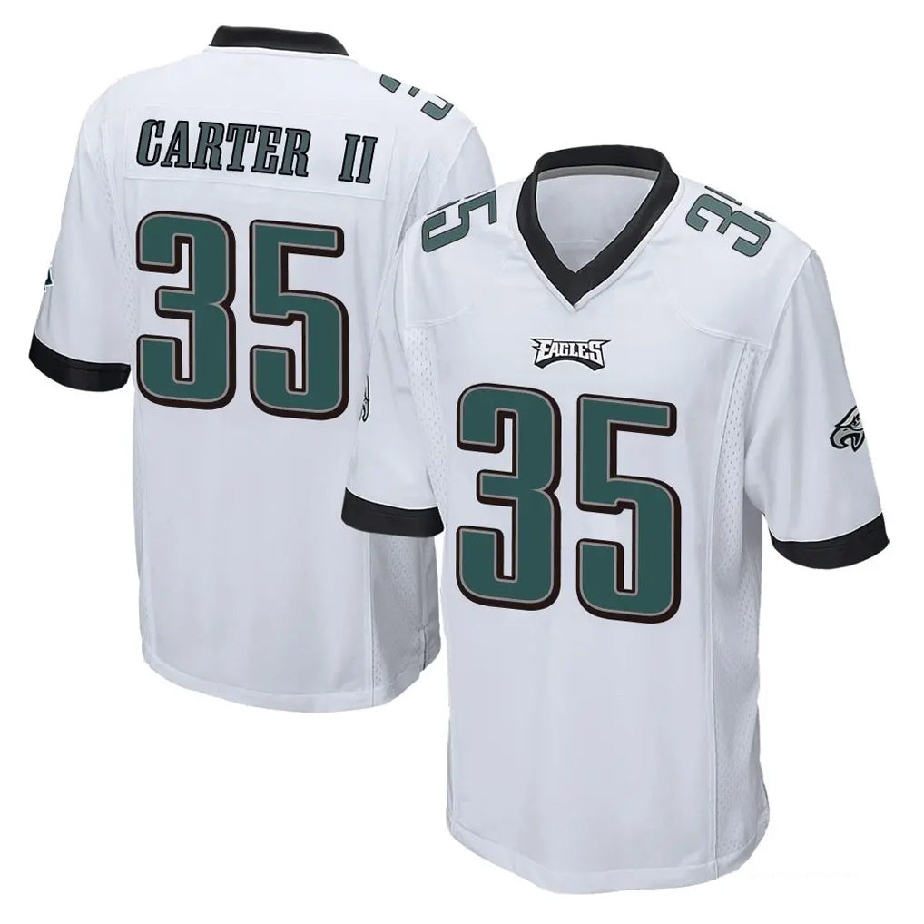 Davalo P.Eagles #35 Michael Carter II Player White Home Game Stitched Jerseys