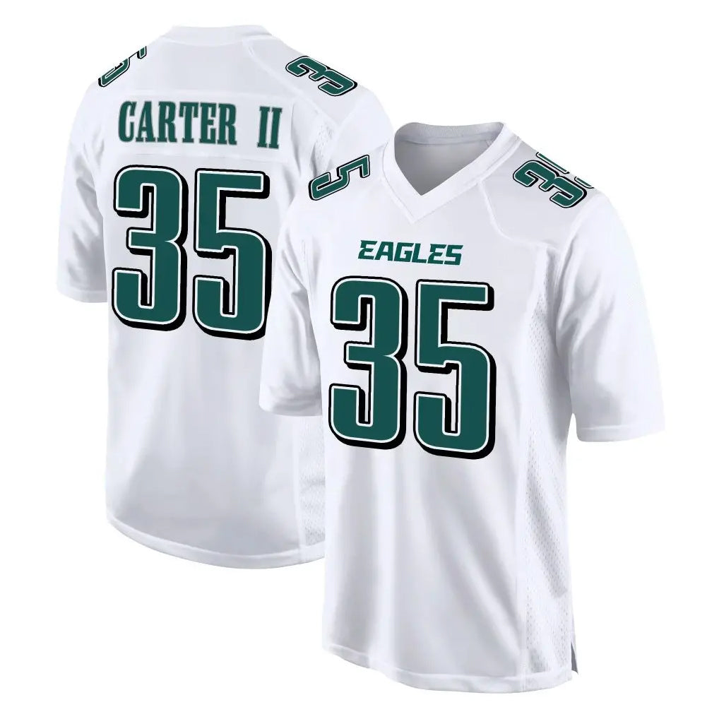 Davalo P.Eagles #35 Michael Carter II Player White Tundra Fashion Home Game Stitched Jerseys