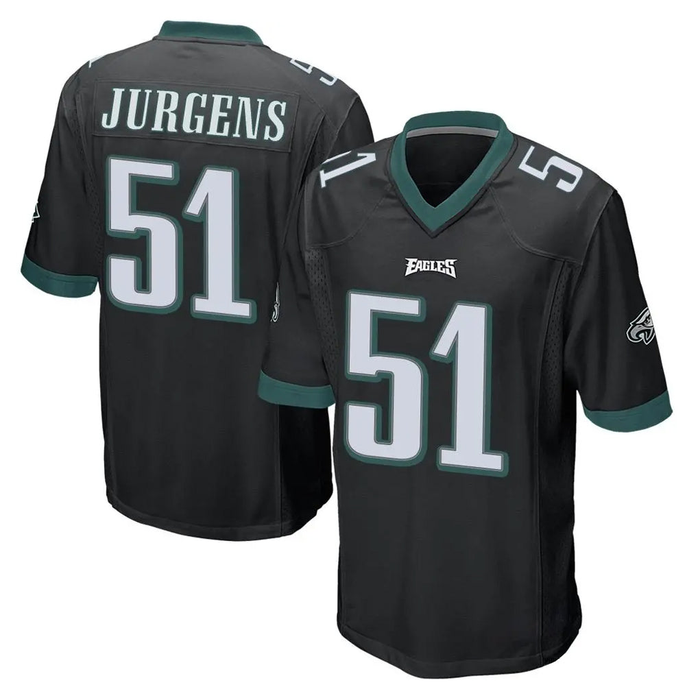 Davalo P.Eagles #51 Cam Jurgens Player Black Home Game Stitched Jerseys
