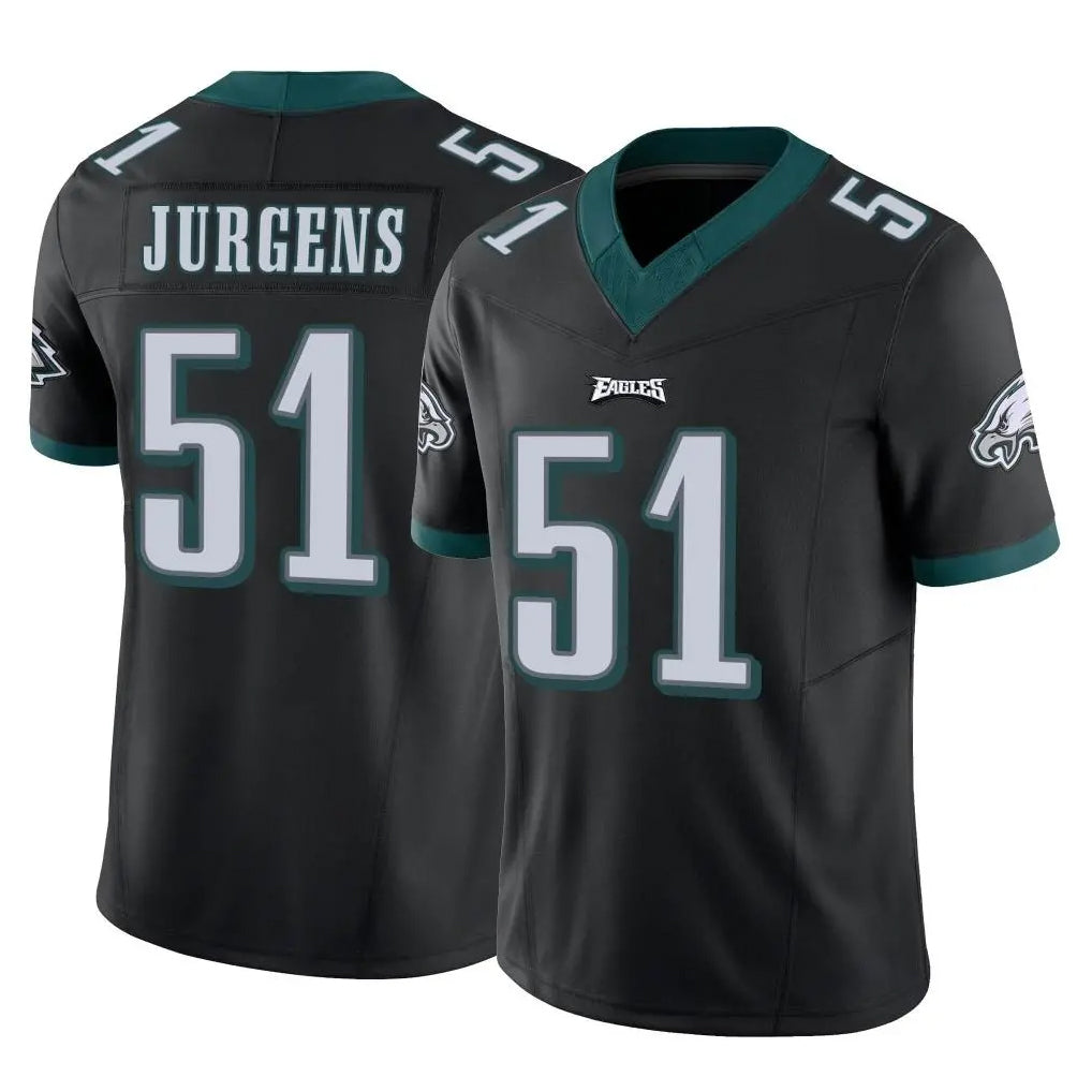 Davalo P.Eagles #51 Cam Jurgens Player Black Limited Vapor F.U.S.E. Home Game Stitched Jerseys