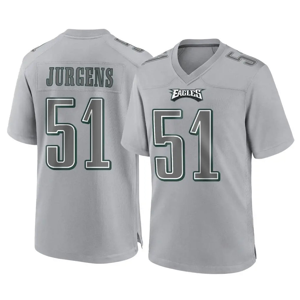 Davalo P.Eagles #51 Cam Jurgens Player Gray Atmosphere Fashion Home Game Stitched Jerseys