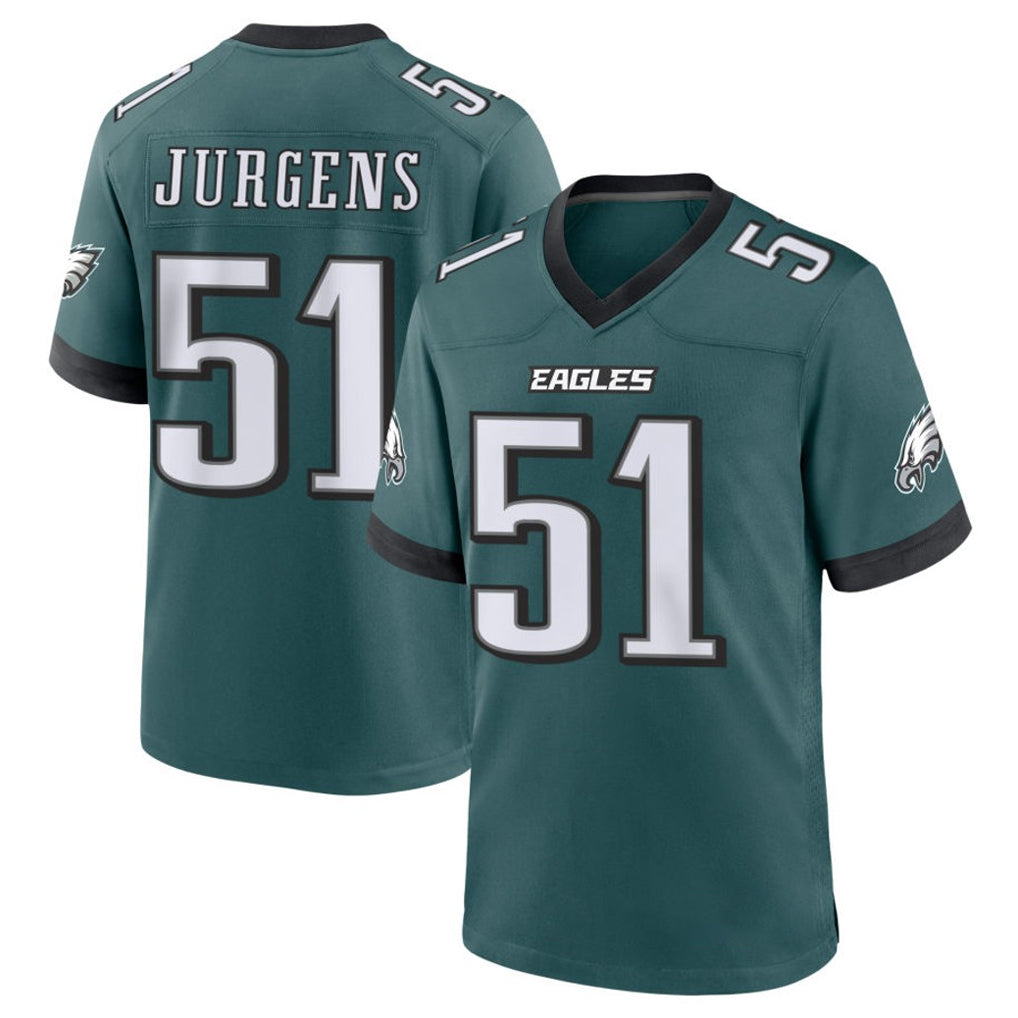 Davalo P.Eagles #51 Cam Jurgens Player Green Home Game Stitched Jerseys