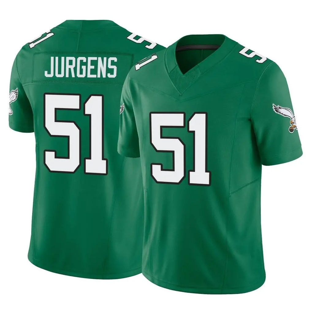 Davalo P.Eagles #51 Cam Jurgens Player Green Kelly Alternate Vapor F.U.S.E. Home Game Stitched Jerseys