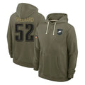 Davalo P.Eagles #52 Jonathan Greenard Player Olive Salute to Service Pullover Hoodies Limited Stitched Jerseys