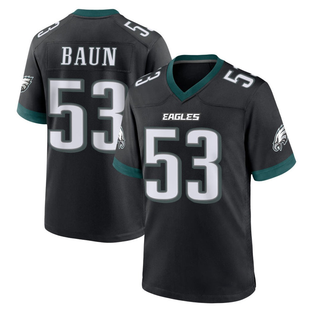Davalo P.Eagles #53 Zack Baun Player Black Game Home Stitched Jerseys