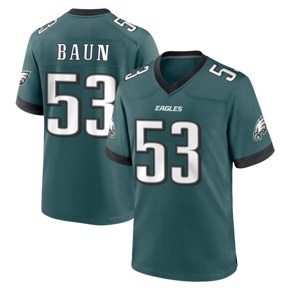 Davalo P.Eagles #53 Zack Baun Player Green Home Game Stitched Jerseys
