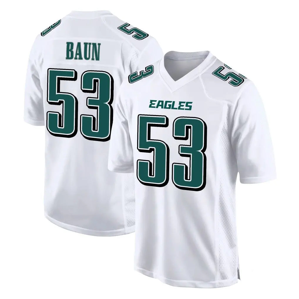 Davalo P.Eagles #53 Zack Baun Player White Tundra Fashion Home Game Stitched Jerseys