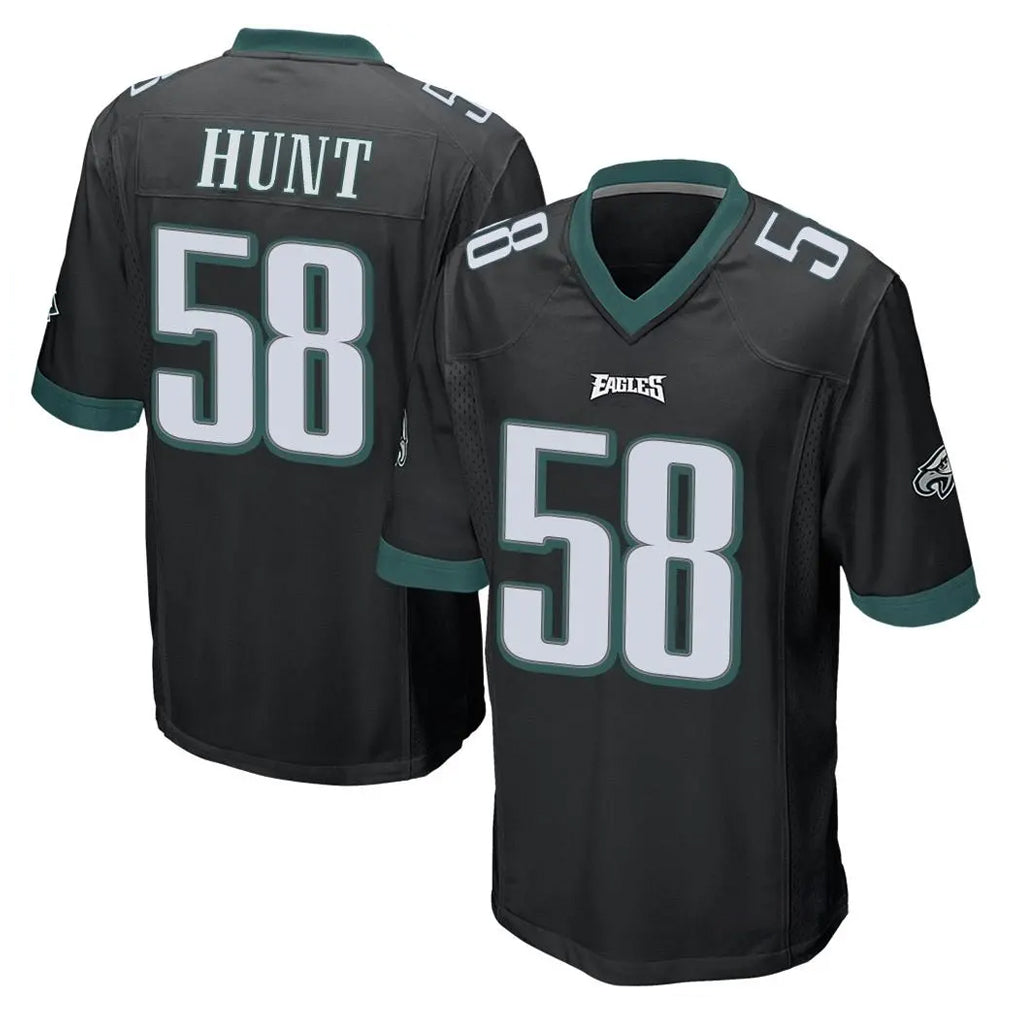 Davalo P.Eagles #58 Jalyx Hunt Player Black Home Game Stitched Jerseys