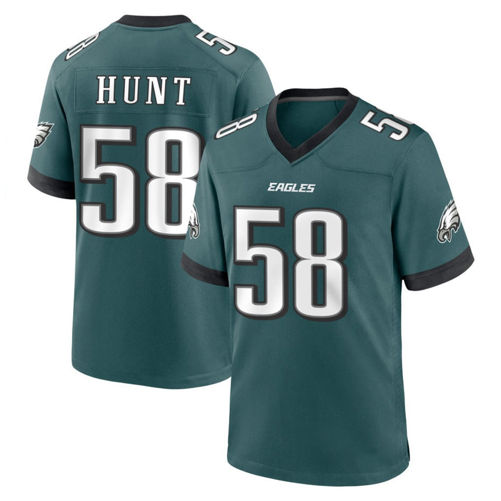 Davalo P.Eagles #58 Jalyx Hunt Player Green Home Game Stitched Jerseys