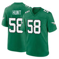 Davalo P.Eagles #58 Jalyx Hunt Player Green Kelly Alternate Home Game Stitched Jerseys