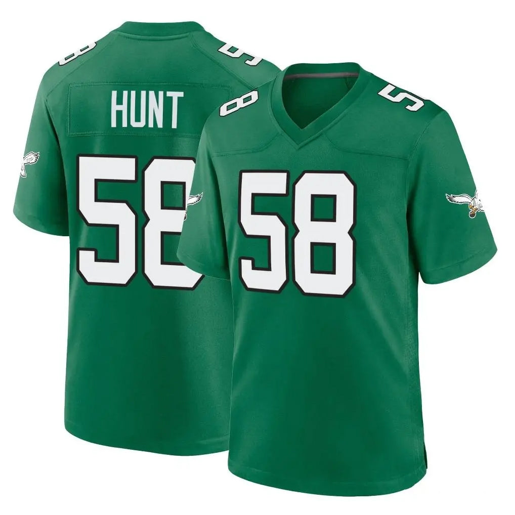Davalo P.Eagles #58 Jalyx Hunt Player Green Kelly Alternate Home Game Stitched Jerseys