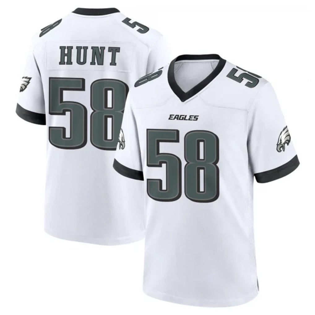 Davalo P.Eagles #58 Jalyx Hunt Player White Game Home Stitched Jerseys