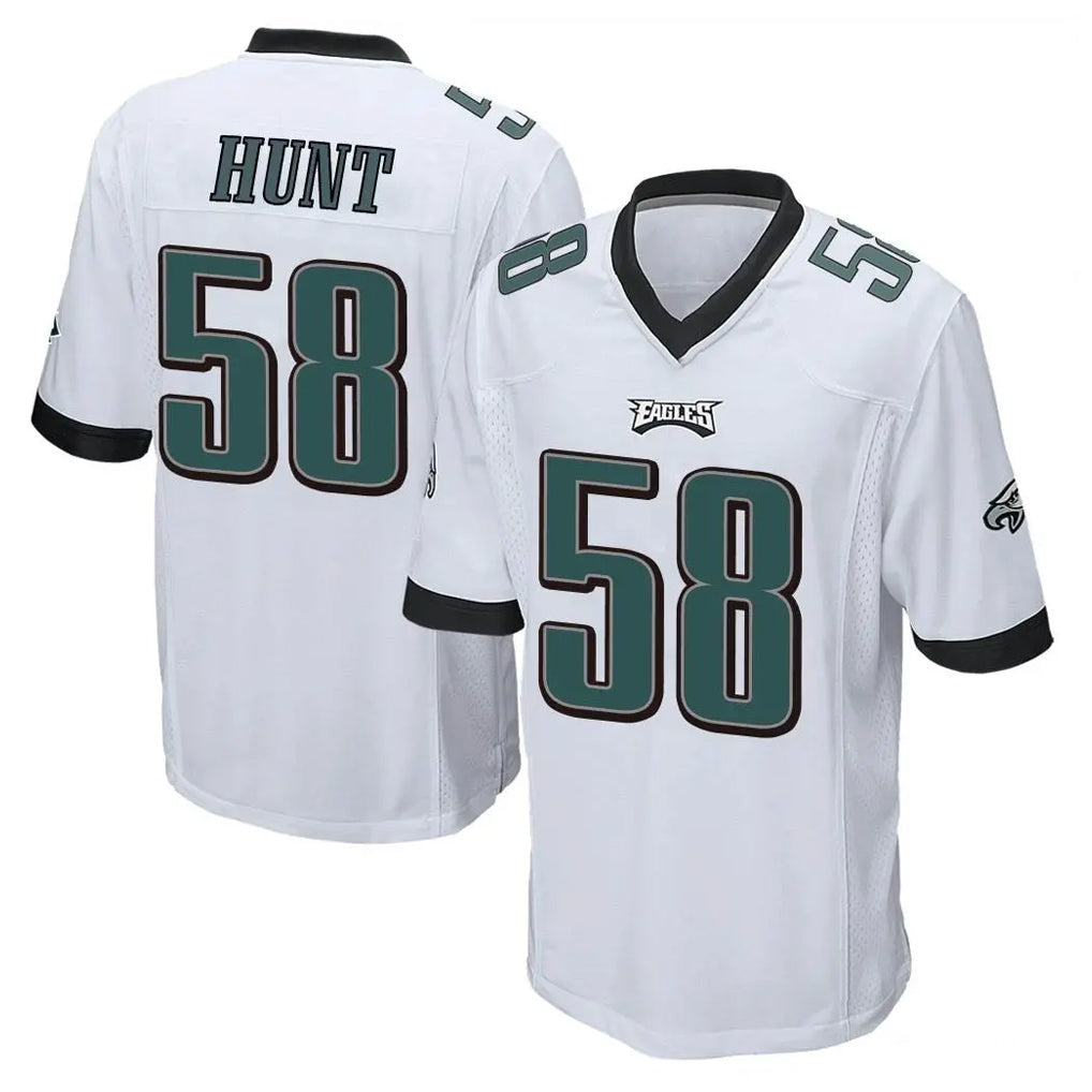 Davalo P.Eagles #58 Jalyx Hunt Player White Home Game Stitched Jerseys