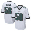 Davalo P.Eagles #58 Jalyx Hunt Player White Home Game Stitched Jerseys
