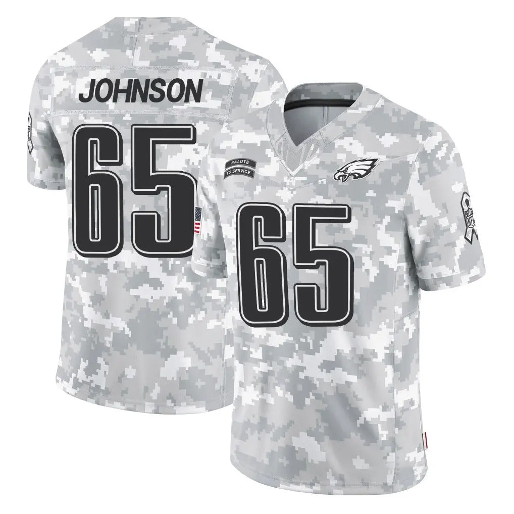 Davalo P.Eagles #65 Lane Johnson Player Arctic Camo Salute to Service Limited Game Stitched Jerseys