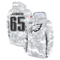 Davalo P.Eagles #65 Lane Johnson Player Arctic Camo Salute to Service Pullover Hoodies Limited Game Stitched Jerseys
