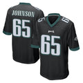 Davalo P.Eagles #65 Lane Johnson Player Black Home Game Stitched Jerseys