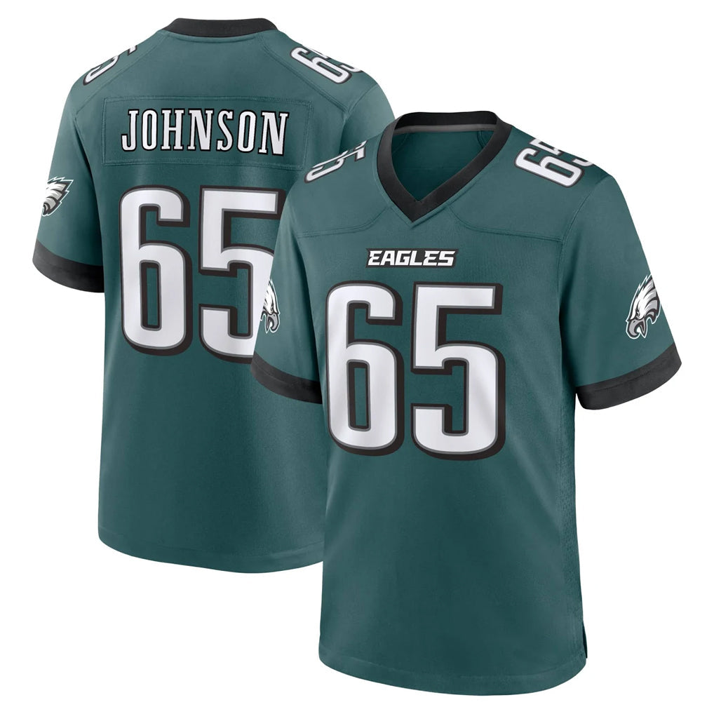 Davalo P.Eagles #65 Lane Johnson Player Green Home Game Stitched Jerseys