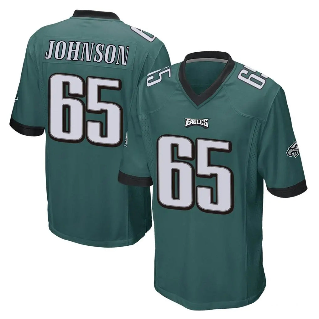 Davalo P.Eagles #65 Lane Johnson Player Team Color Green Home Game Stitched Jerseys