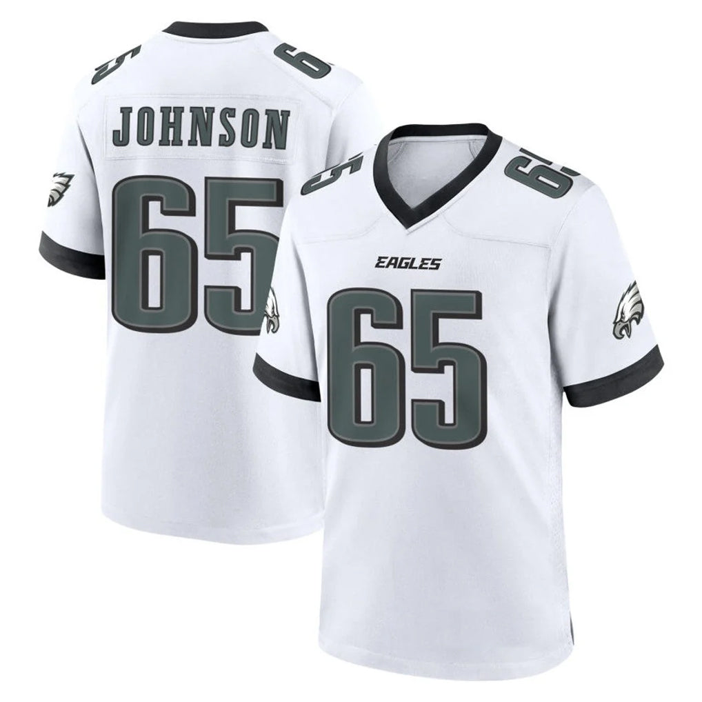 Davalo P.Eagles #65 Lane Johnson Player White Game Home Stitched Jerseys