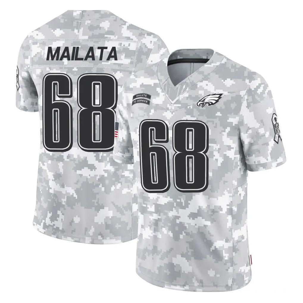 Davalo P.Eagles #68 Jordan Mailata Player Arctic Camo Salute to Service Limited Game Stitched Jerseys