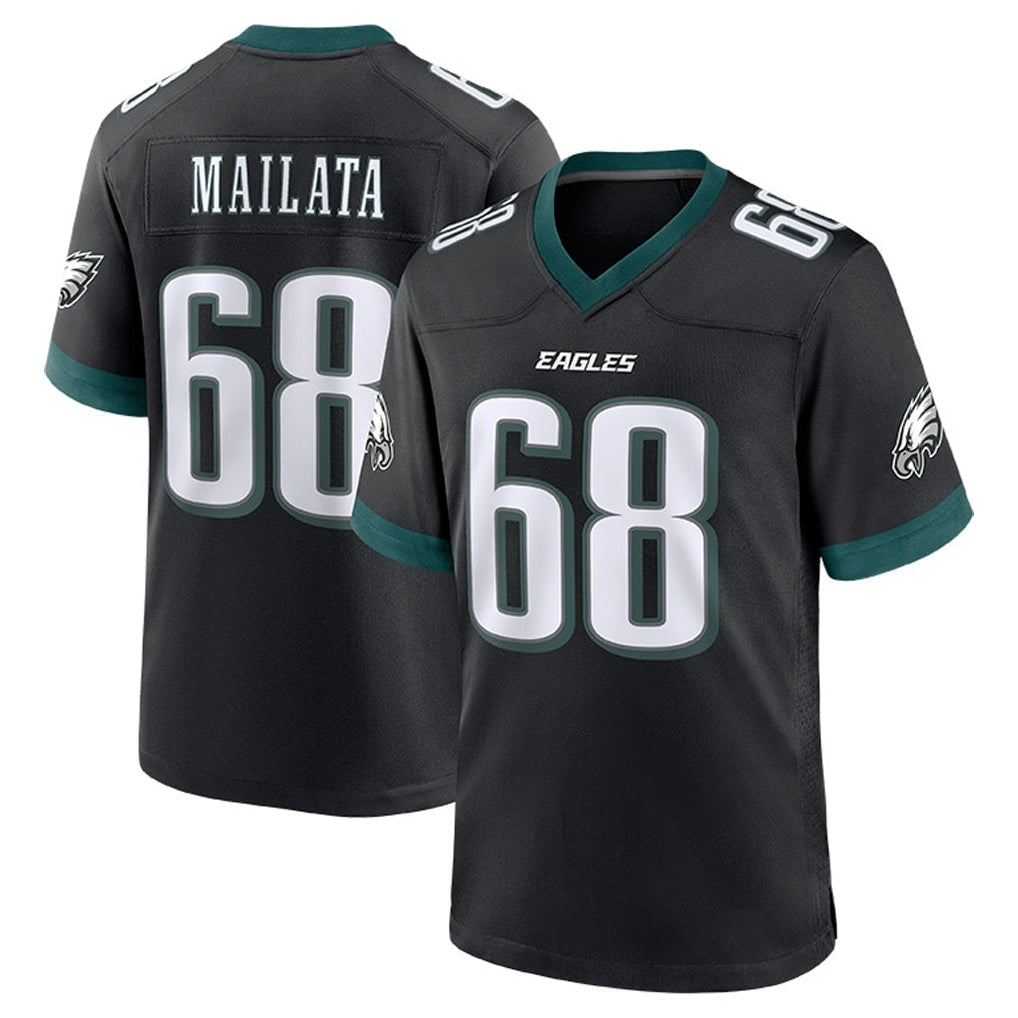 Davalo P.Eagles #68 Jordan Mailata Player Black Game Home Stitched Jerseys