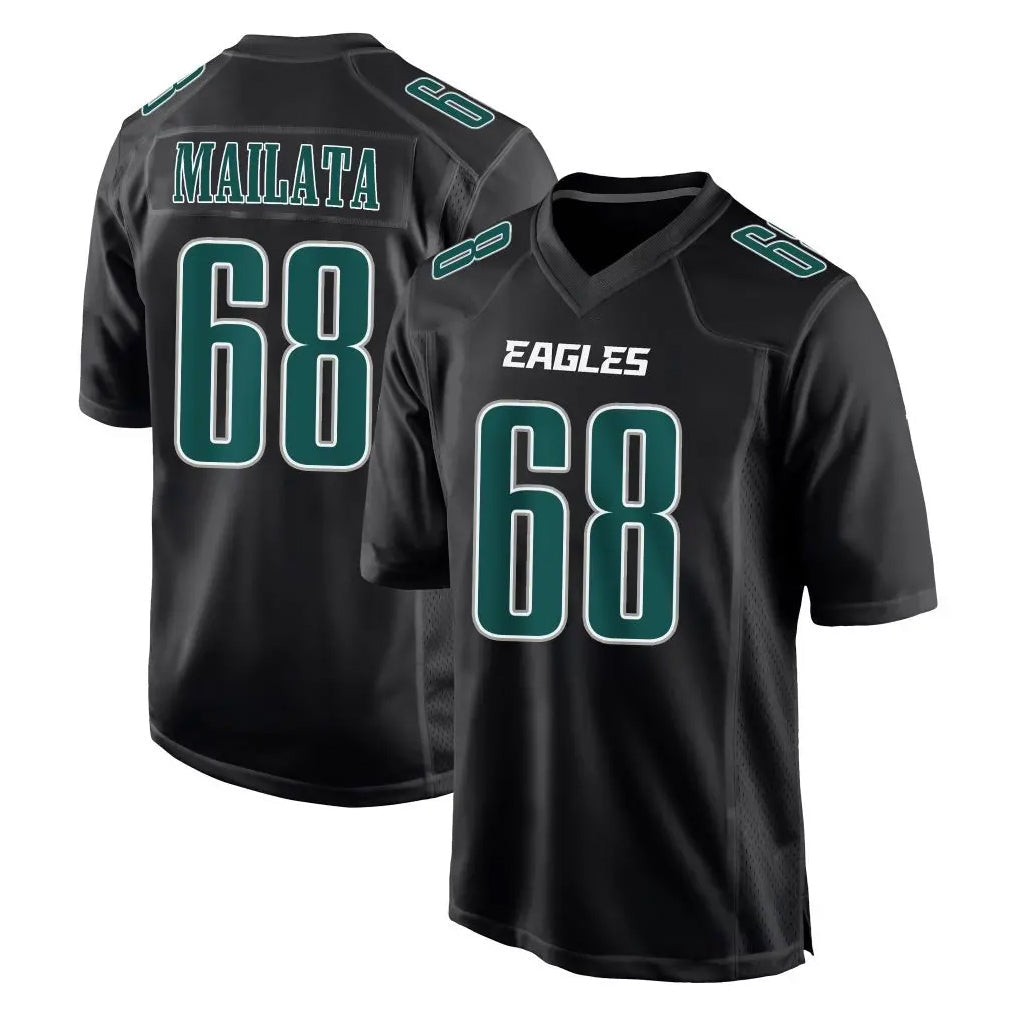 Davalo P.Eagles #68 Jordan Mailata Player Carbon Black Fashion Home Game Stitched Jerseys
