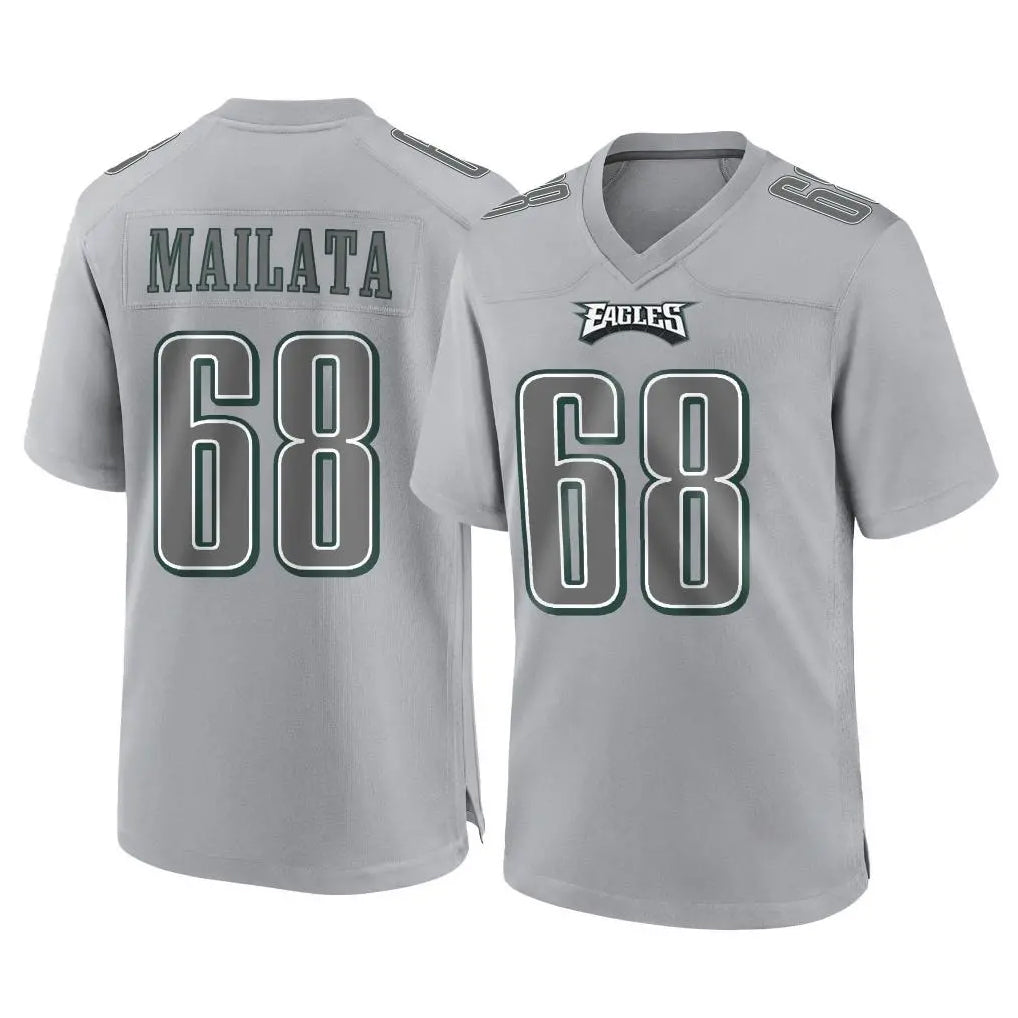 Davalo P.Eagles #68 Jordan Mailata Player Gray Atmosphere Fashion Home Game Stitched Jerseys