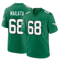Davalo P.Eagles #68 Jordan Mailata Player Green Kelly Alternate Home Game Stitched Jerseys
