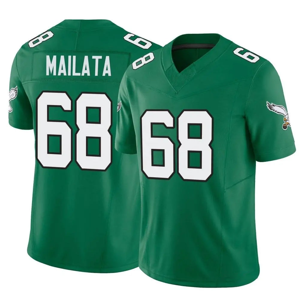 Davalo P.Eagles #68 Jordan Mailata Player Green Kelly Alternate Vapor F.U.S.E. Home Game Stitched Jerseys