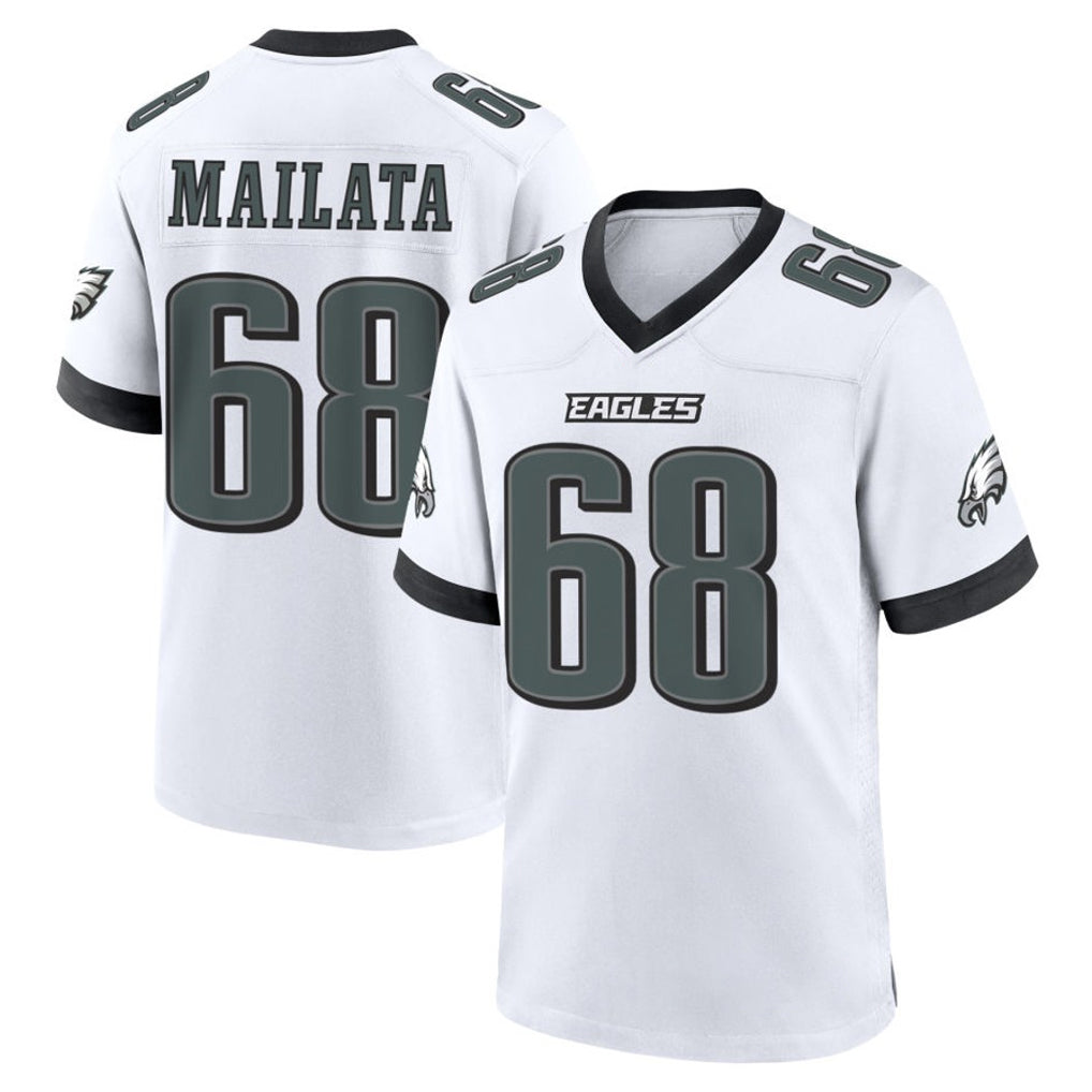 Davalo P.Eagles #68 Jordan Mailata Player White Game Home Stitched Jerseys