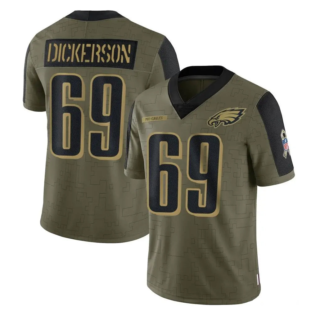 Davalo P.Eagles #69 Landon Dickerson Player Olive Salute To Service Limited Game Stitched Jerseys