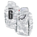 Davalo P.Eagles #6 DeVonta Smith Player Arctic Camo Salute to Service Pullover Hoodies Limited Game Stitched Jerseys