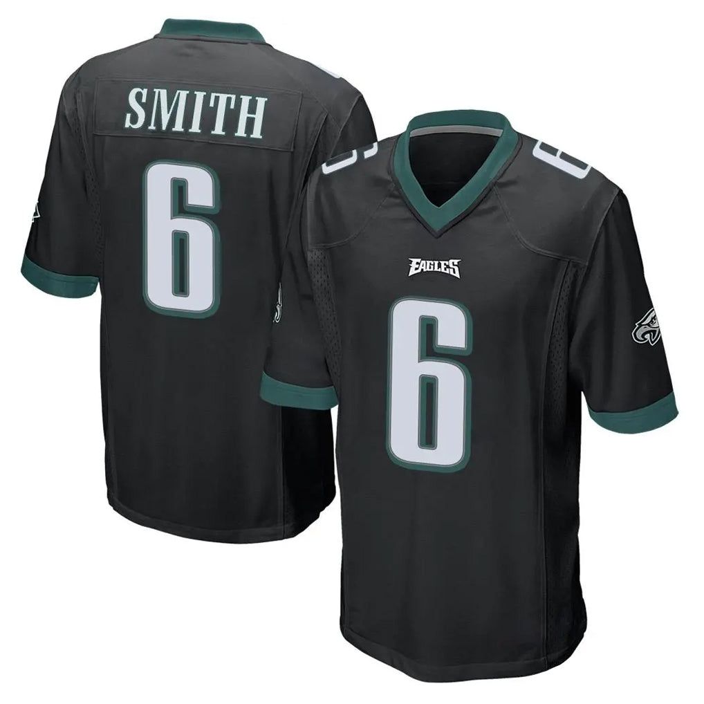 Davalo P.Eagles #6 DeVonta Smith Player Black Home Game Stitched Jerseys